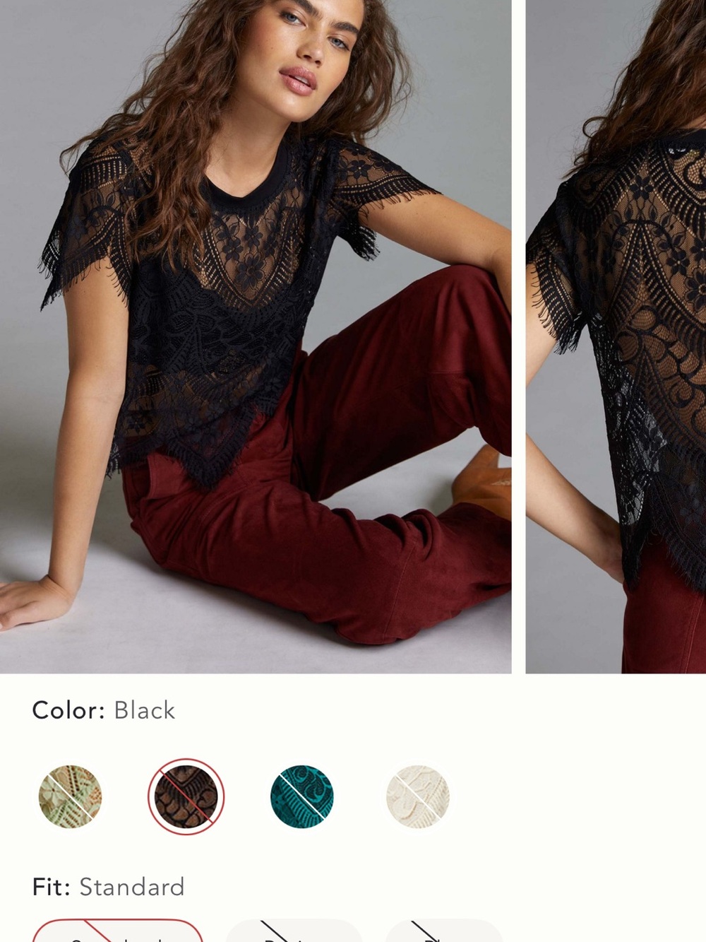 Anthropologie black lace top